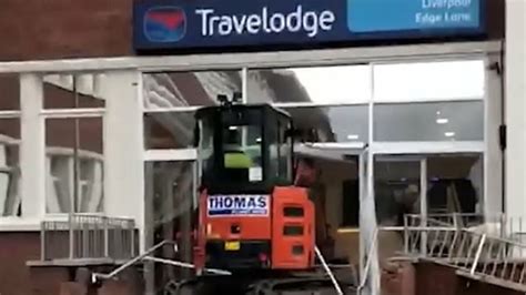 mini digger driver travelodge|Shocking moment digger driver destroys brand new Travelodge .